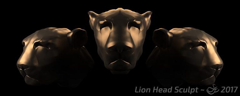 "Lion Head Sculpt" - Nov. 24, 2017 Head sculpt of a lion-type creature.