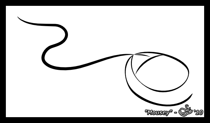 "Mousey" - Oct. 23, 2010 An Inkscape cartoon drawing of a PS/2 computer mouse.